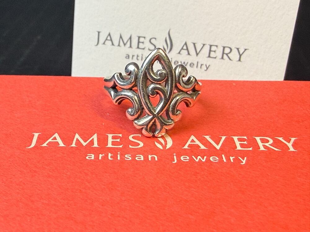 James Avery Retired Ichthus Scroll Ring Size 7 Sterling 925